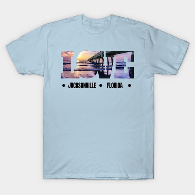 Love Jacksonville Florida Gift T-Shirt by Hopscotch Shop Gifts